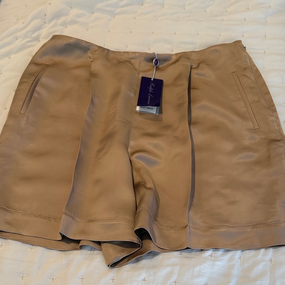 NWT Ralph Lauren Purple Label Silk Shorts Size 16 (29)